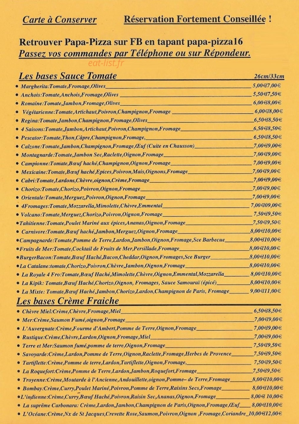 Papa-Pizza — carte page 2