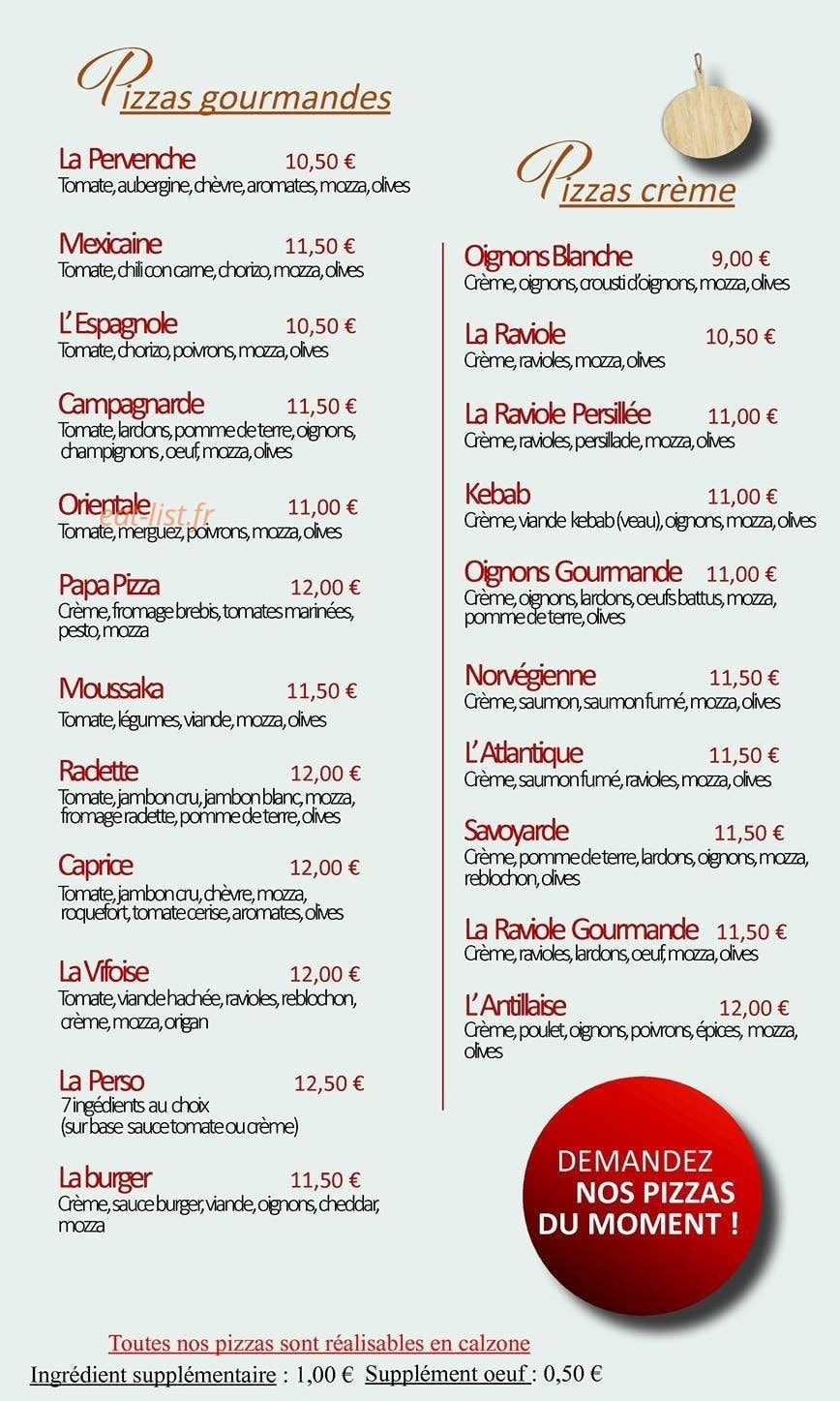 Papa Pizza — carte page 2