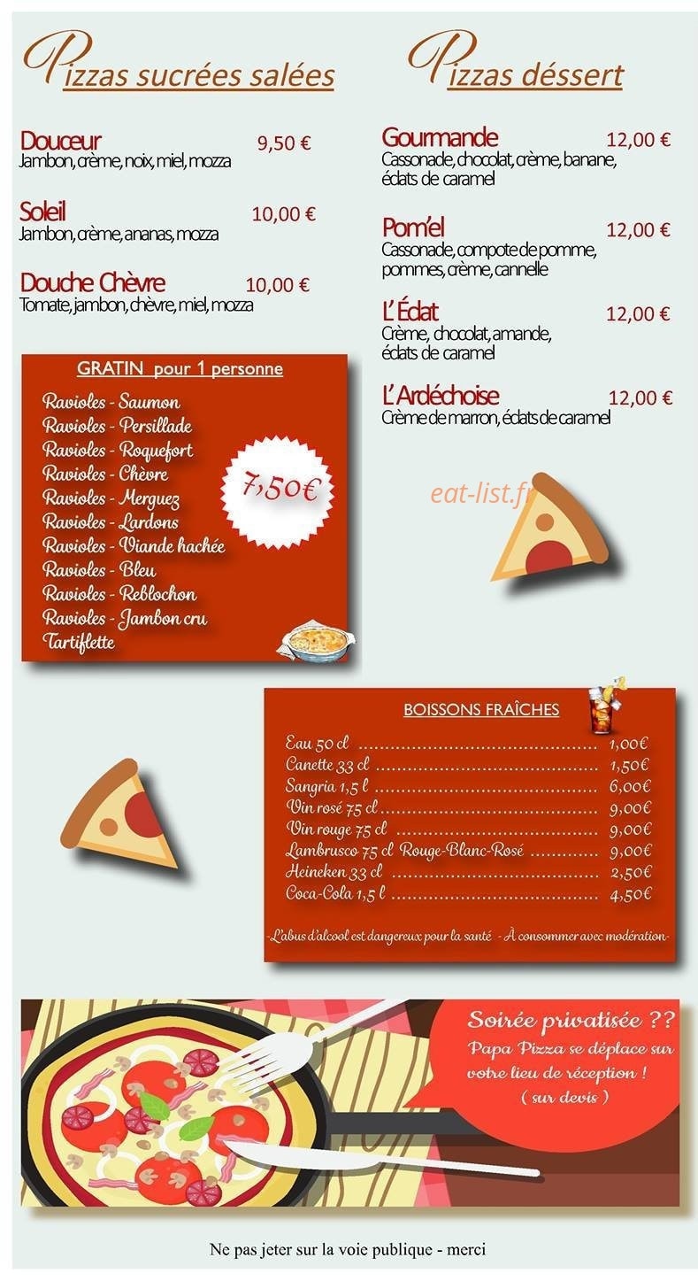 Papa Pizza — carte page 5