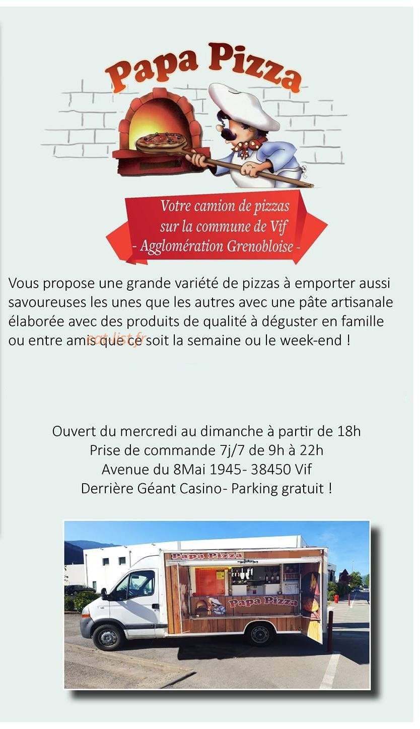 Papa Pizza — carte page 1