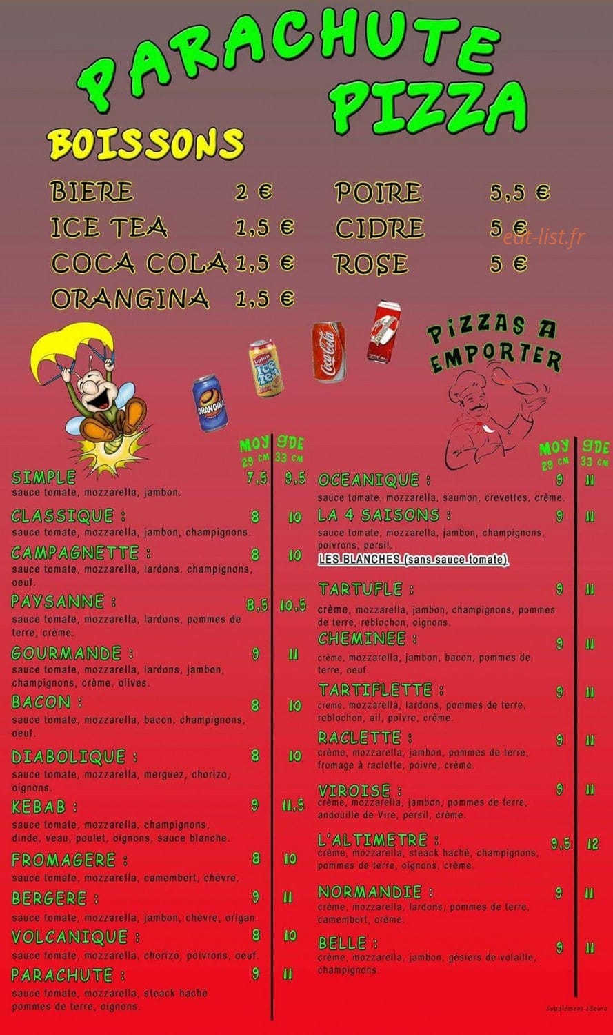 Parachute pizza — carte page 1