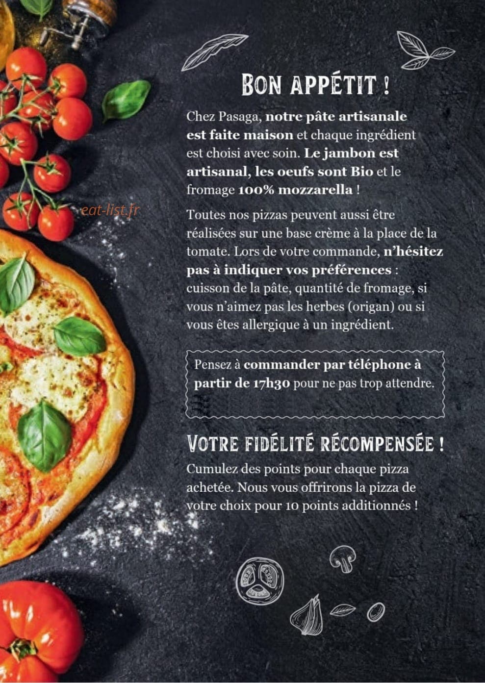 Pasaga Pizza — carte page 2