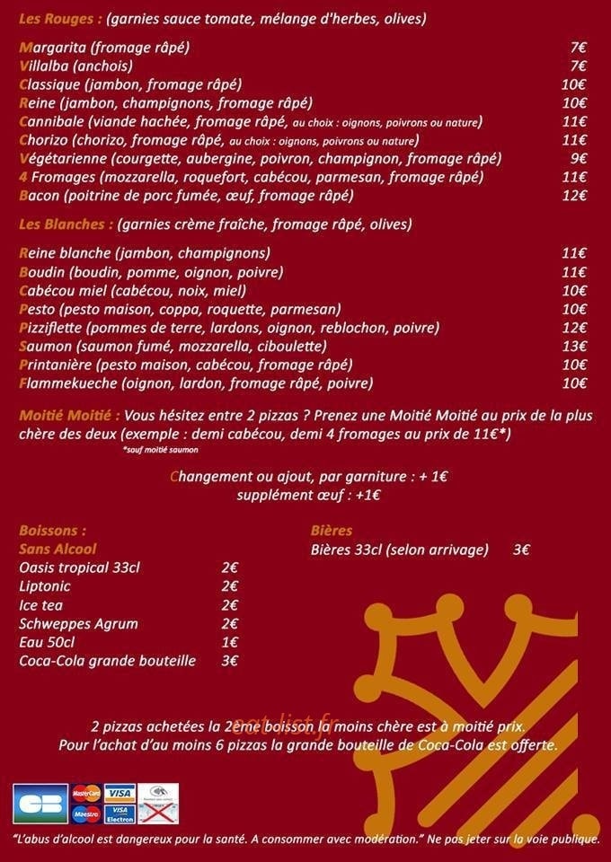 Passion Pizza — carte page 2
