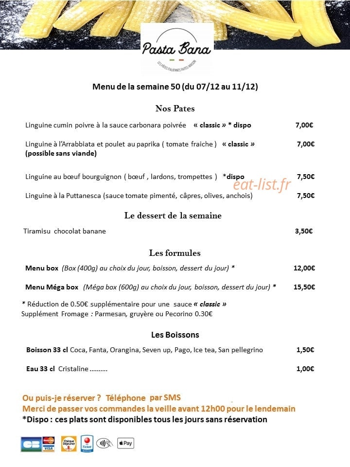 Pasta Bana — carte page 1