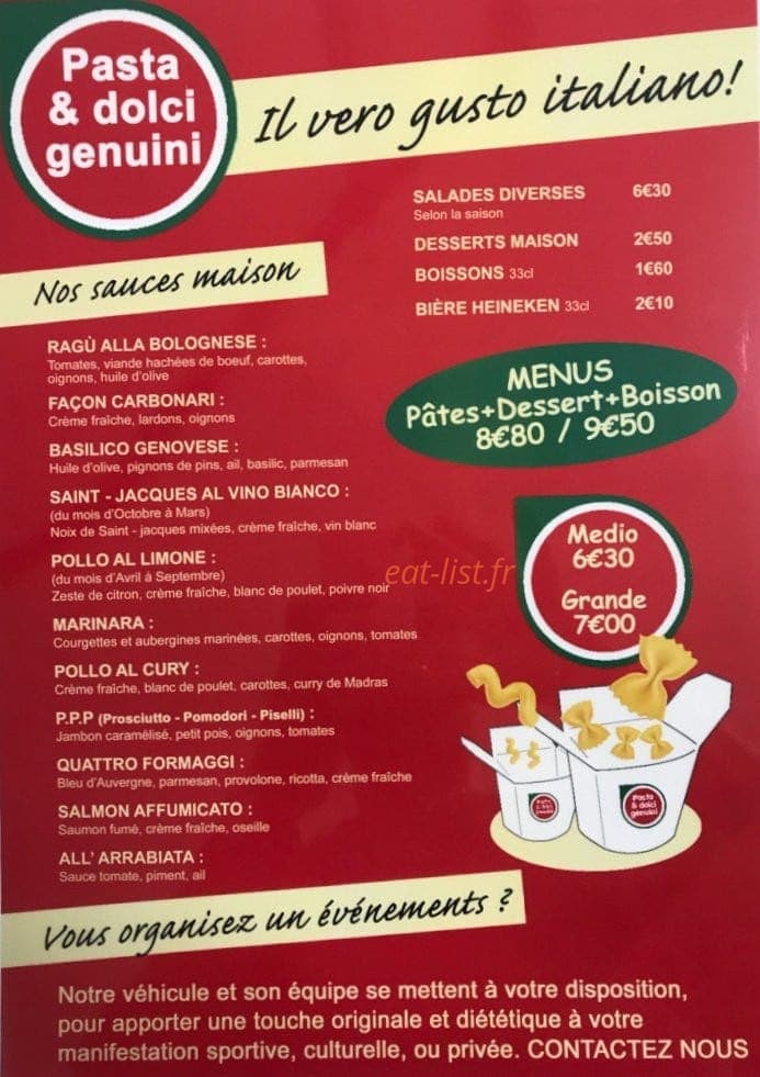 Pasta & Dolce — carte page 1