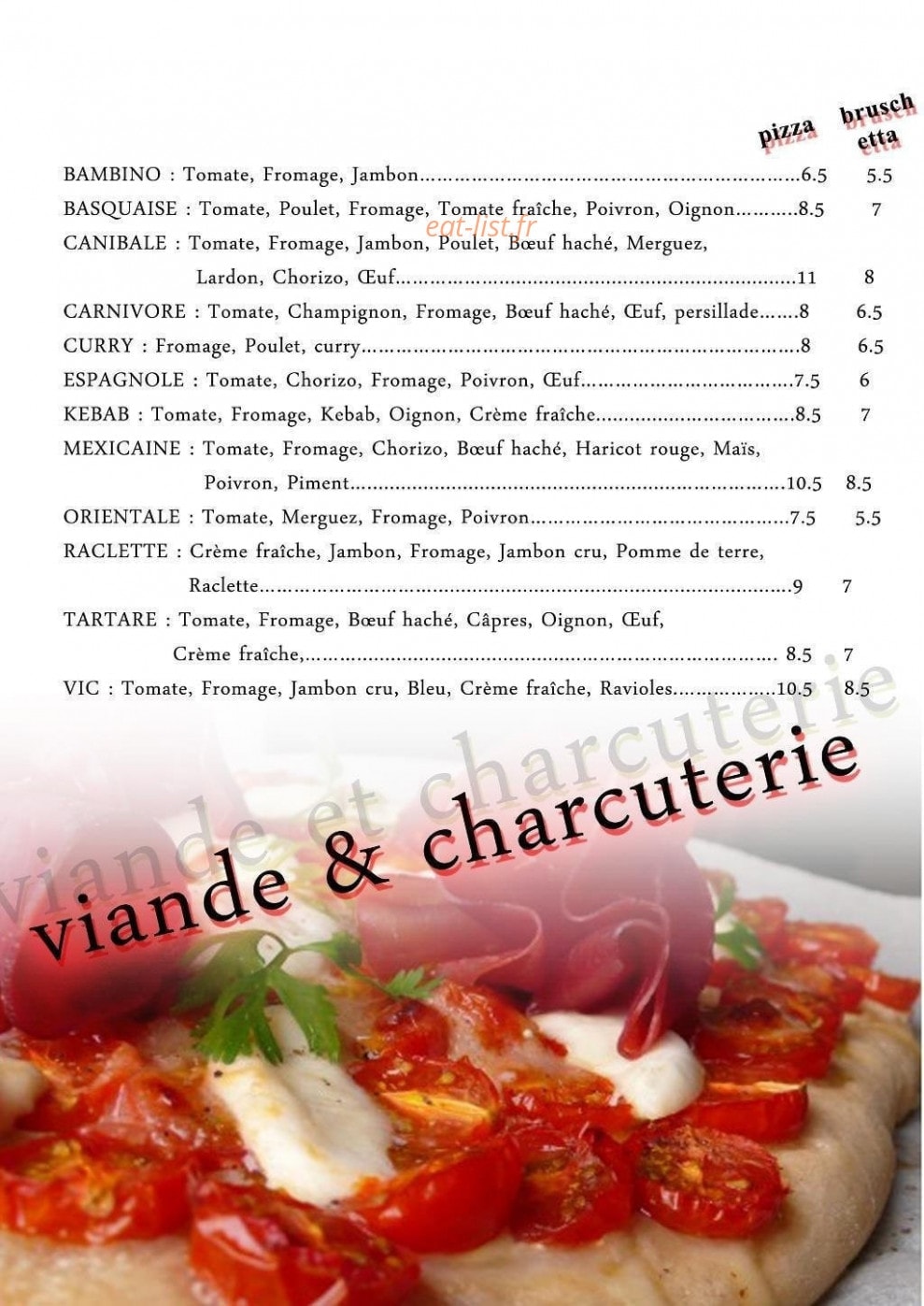 Pasta pizza — carte page 2