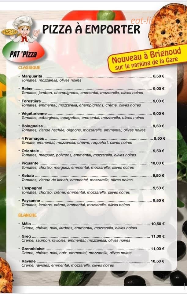 PatPizza — carte page 1