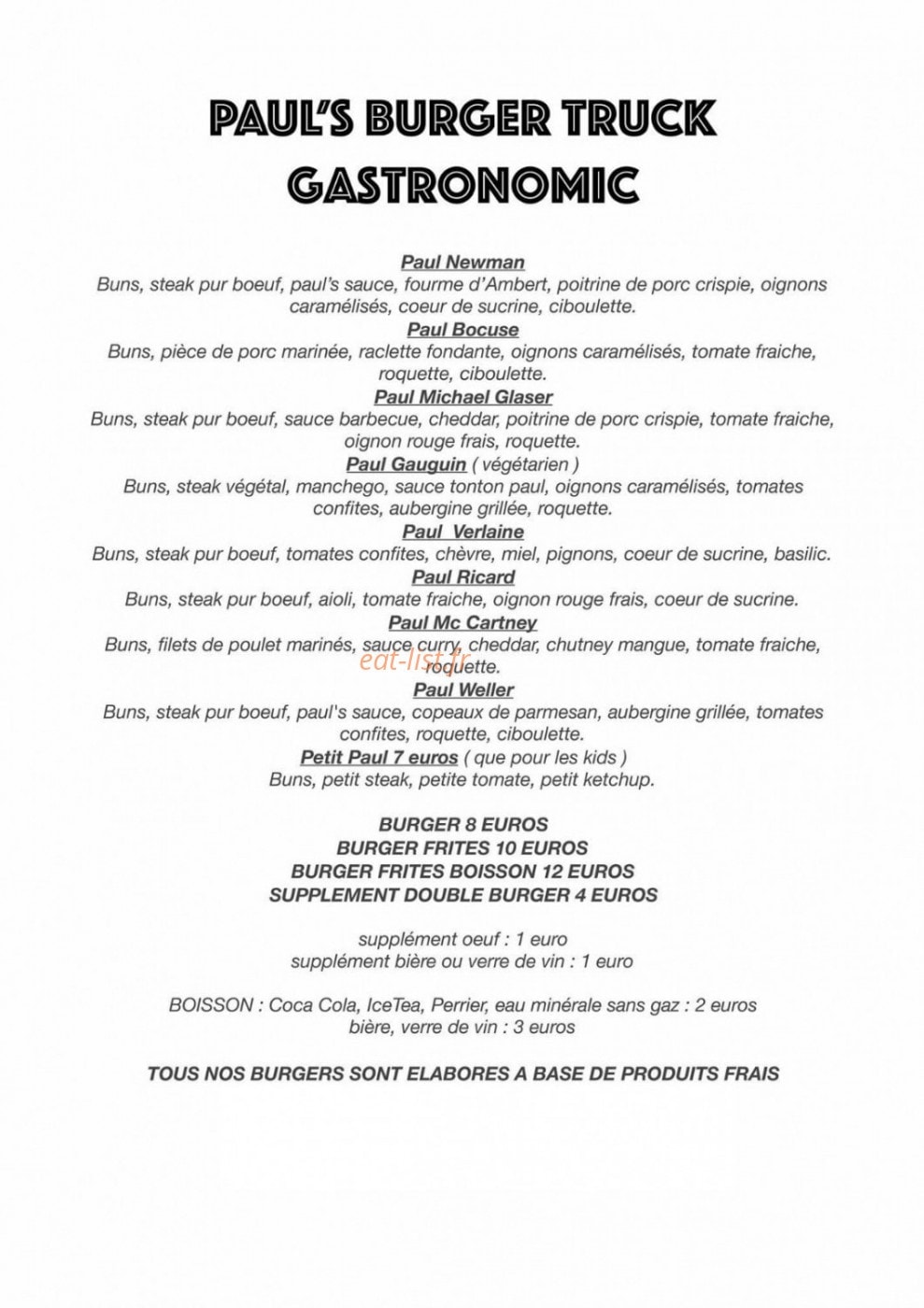 Paul's — carte page 1