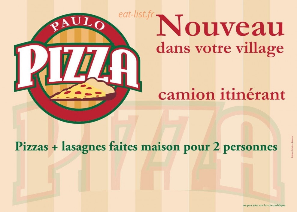 Paulo Pizza — carte page 1