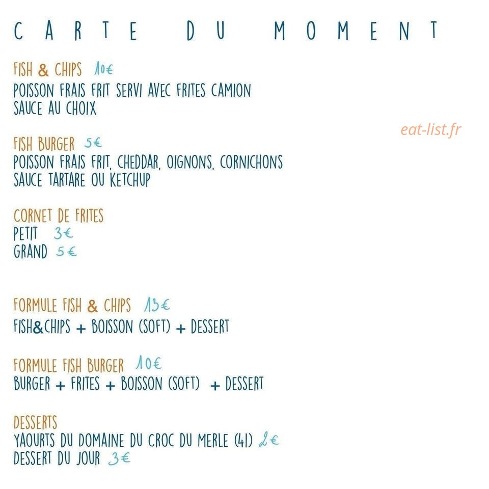 Pedro’s Fish & Chips — carte page 1