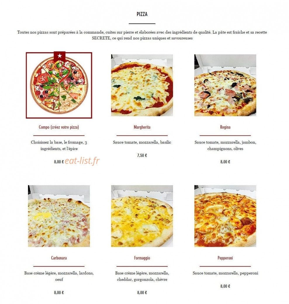 Peppino Pizza — carte page 1