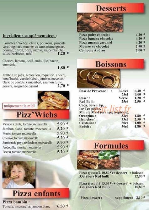 Periph'Pizza — carte page 2