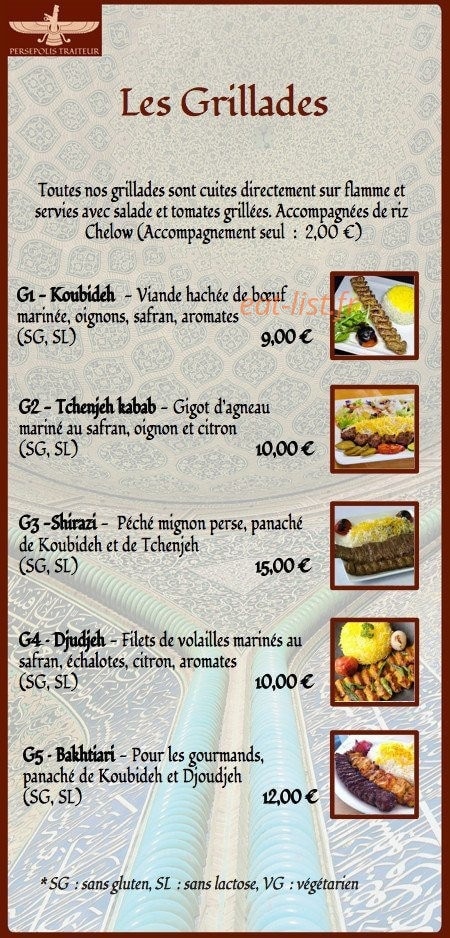 Persepolis traiteur — carte page 4