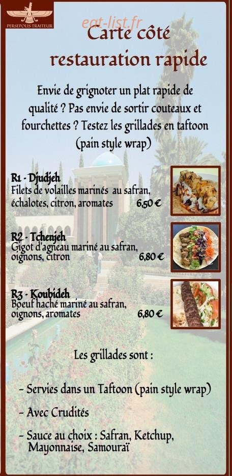 Persepolis traiteur — carte page 3