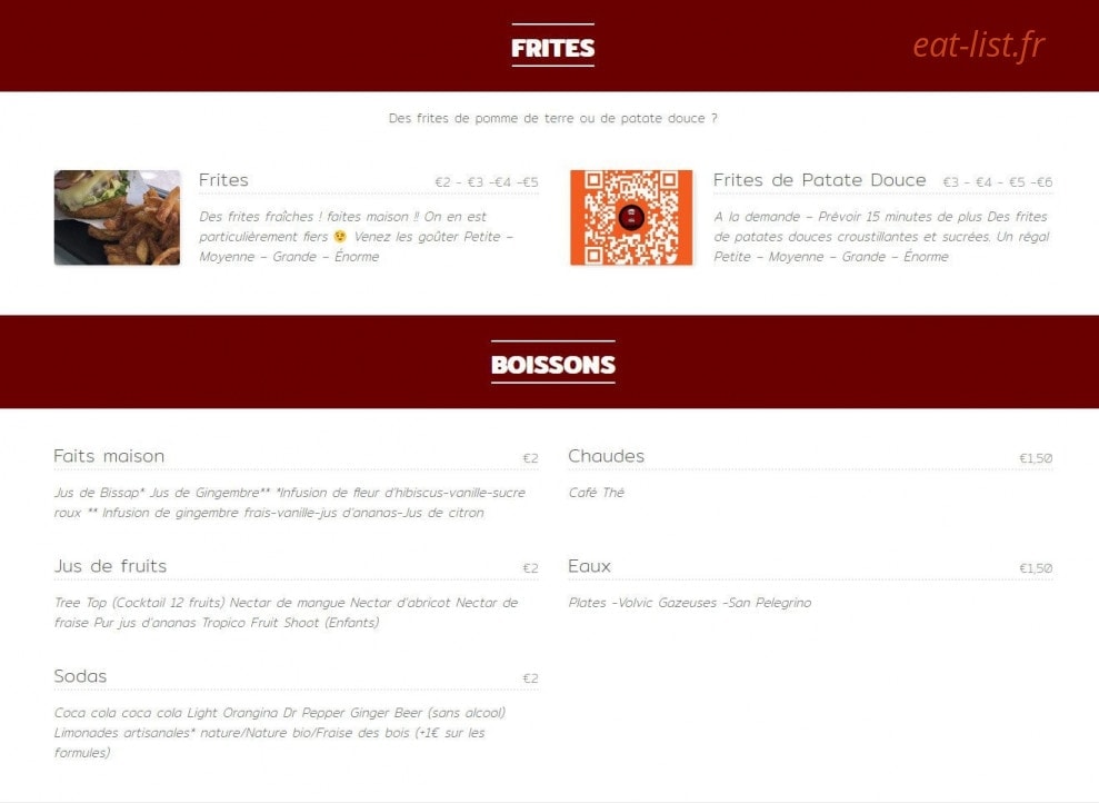Personal Burger — carte page 2
