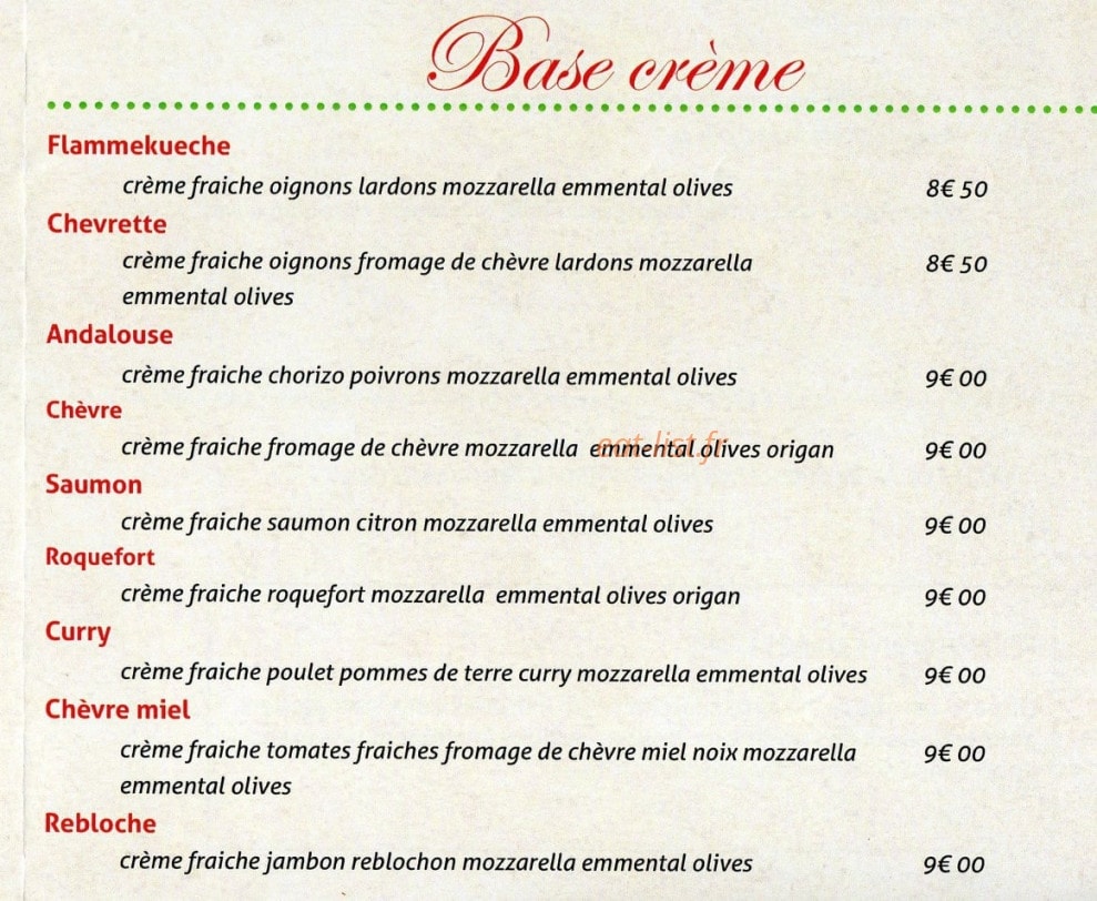 Phil'Pizza — carte page 3