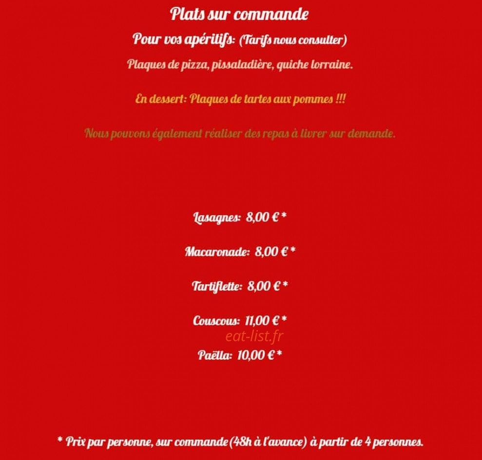 Phil'Pizza — carte page 4