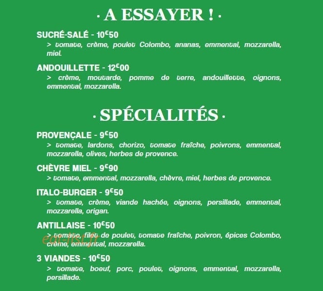 Philippe PIZZA — carte page 2