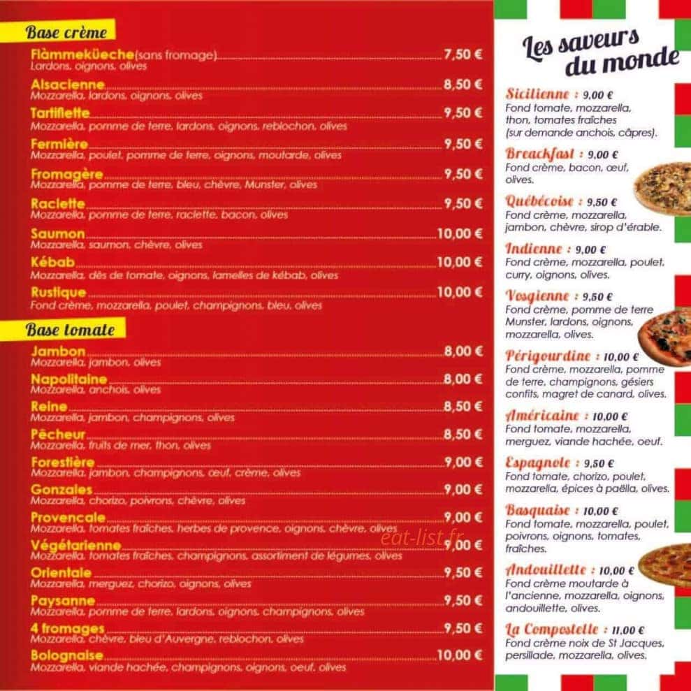 PinPon Pizza — carte page 2