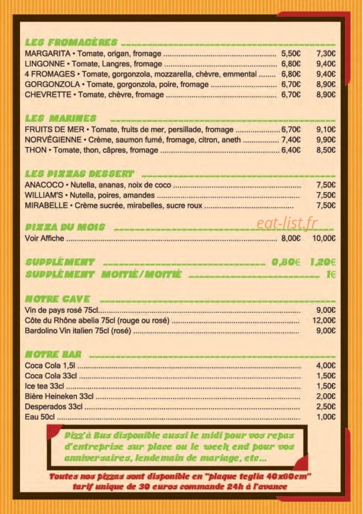 Pizz' à Bus — carte page 3
