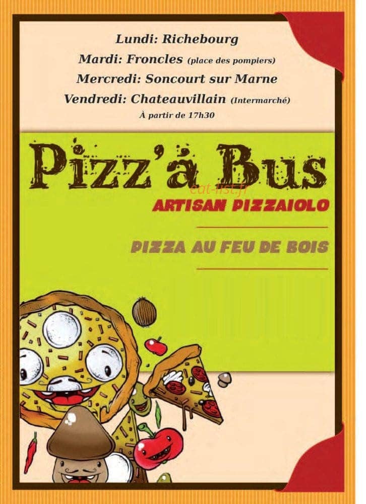Pizz' à Bus — carte page 1