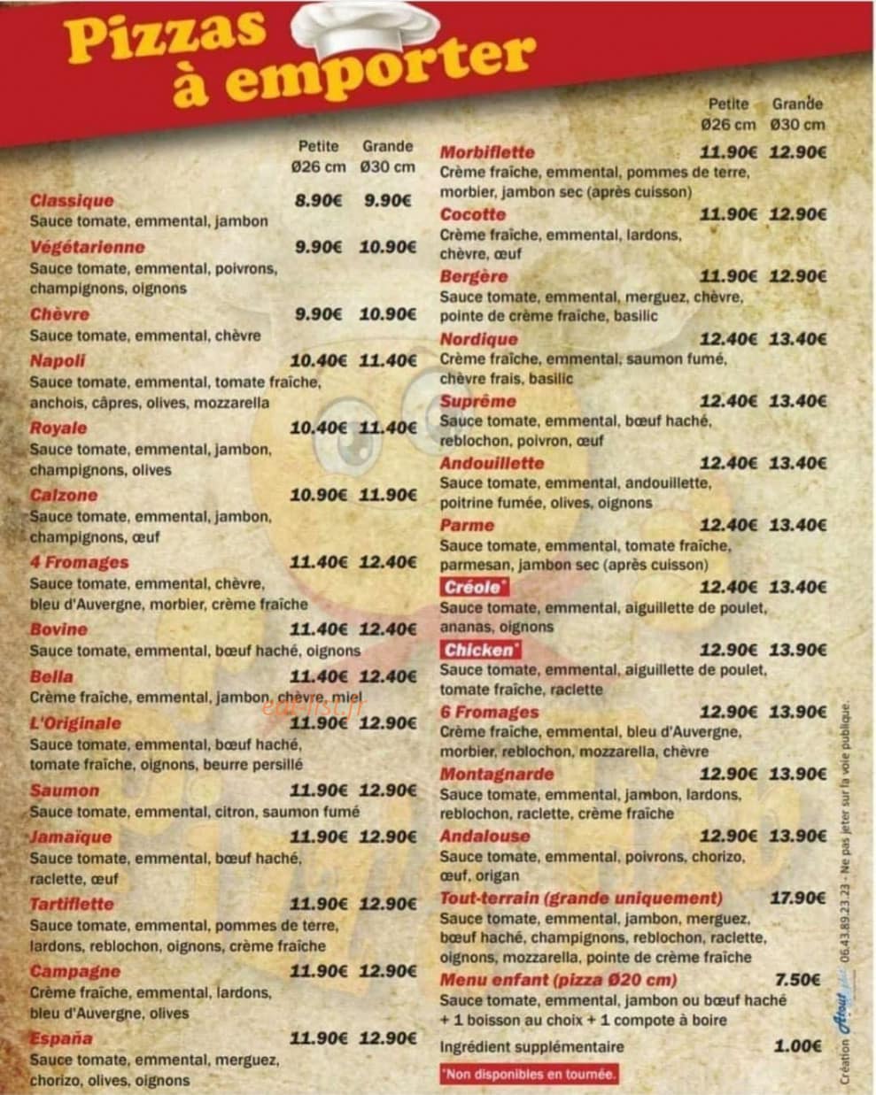 Pizz’a fab — carte page 1