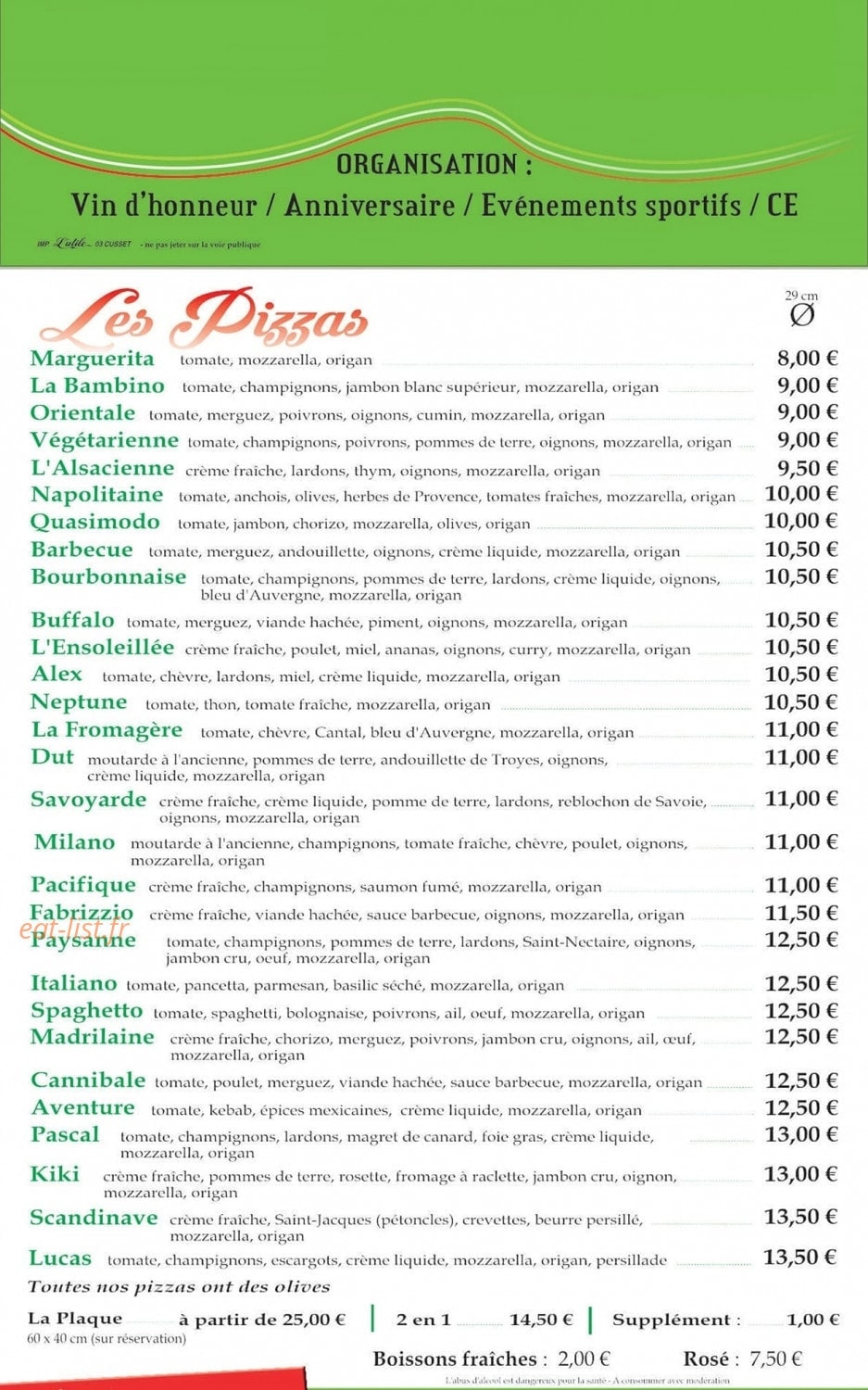 Pizz'a Fabrizzio — carte page 1