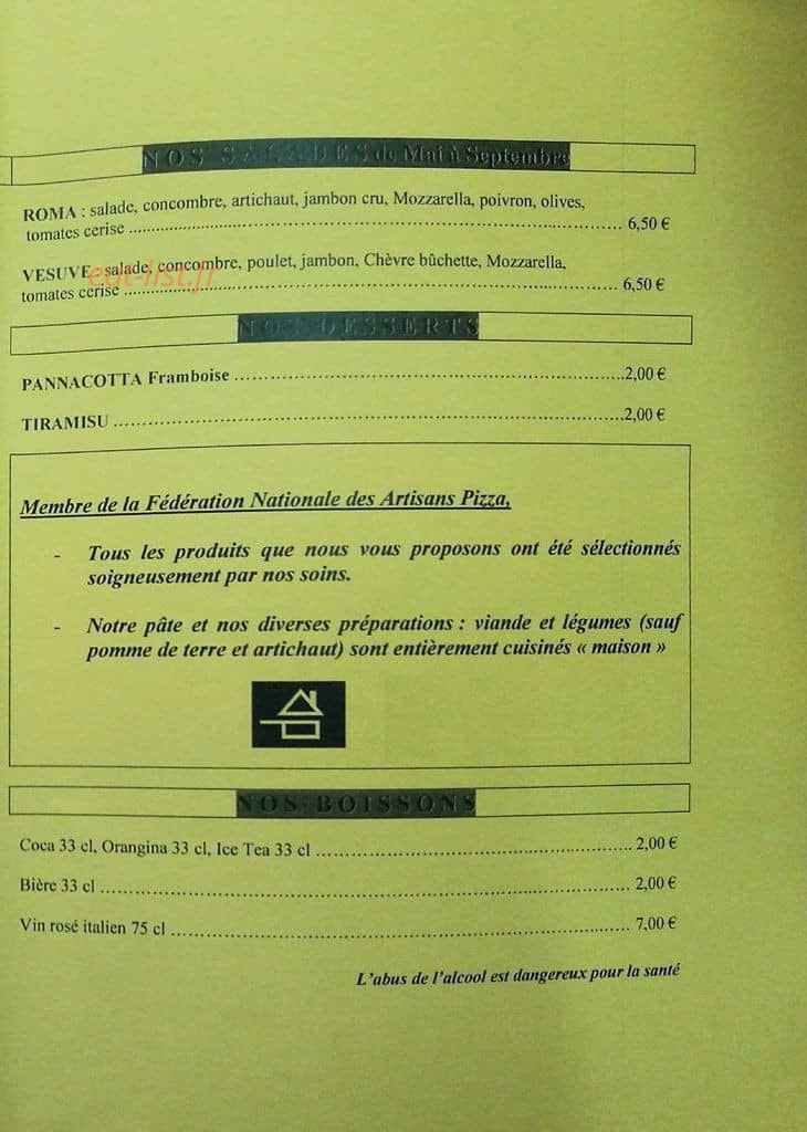 Pizz'a Franco — carte page 2