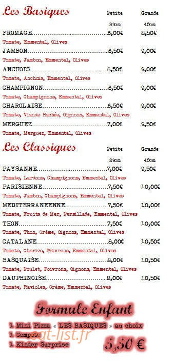 Pizz'a gogo — carte page 2