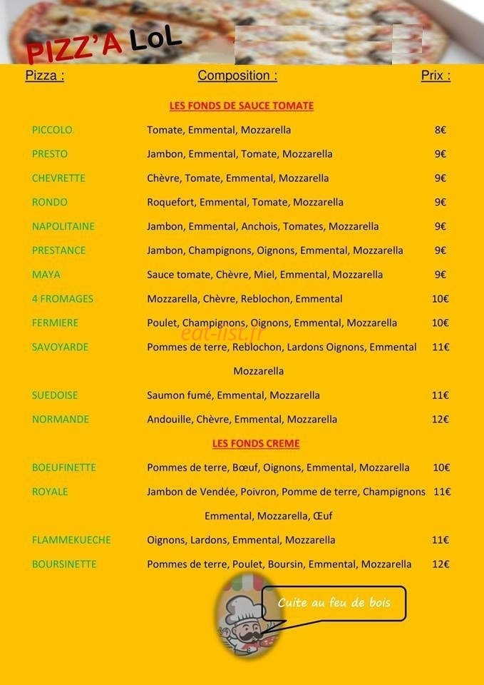 Pizz'a LoL — carte page 1