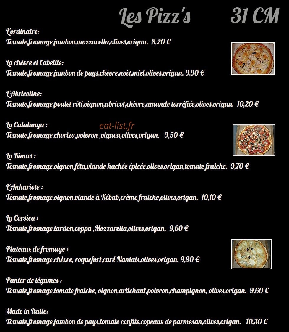 Pizz' à Lolo — carte page 1