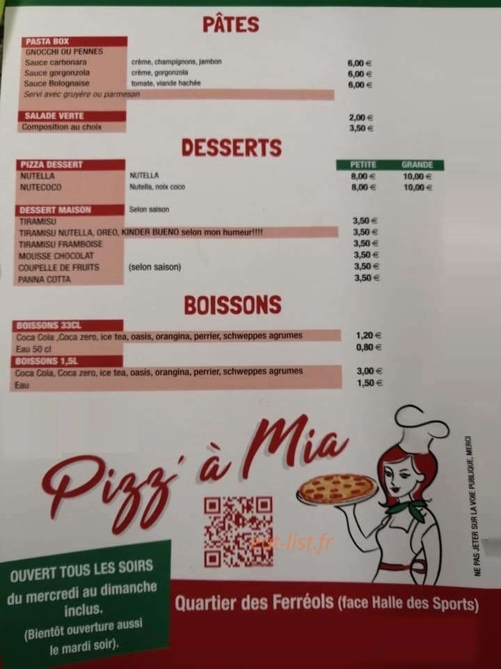 Pizz' à Mia — carte page 2