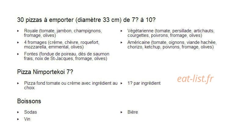 Pizz'à Nico — carte page 1