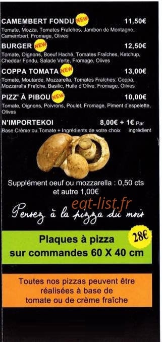 Pizz' à Pibou — carte page 4
