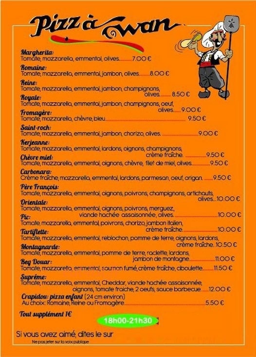 Pizz à Wan — carte page 2