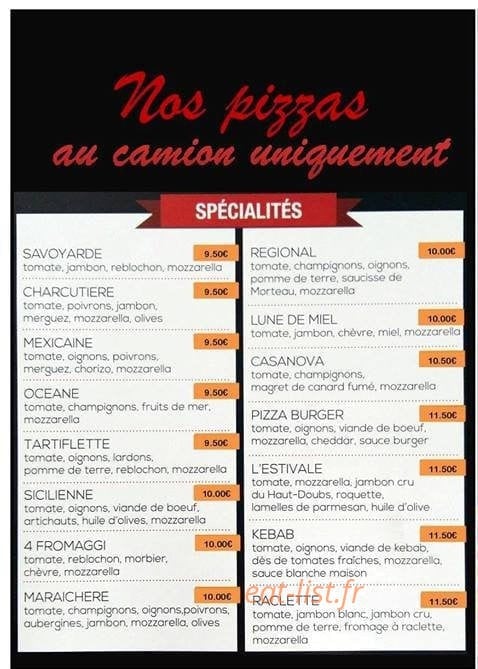 Pizz'acro — carte page 1