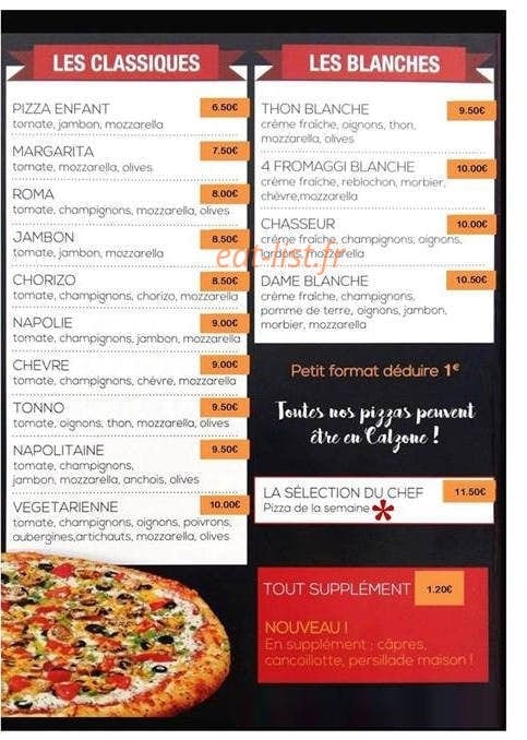 Pizz'acro — carte page 2