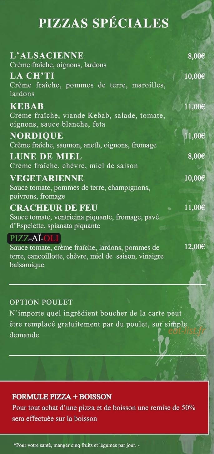 Pizz-Ai-Oli — carte page 1