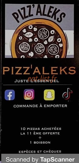 Pizz'Aleks — carte page 1