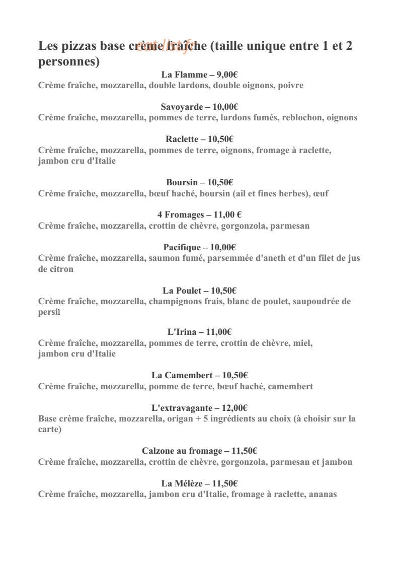 Pizz' Alex — carte page 2