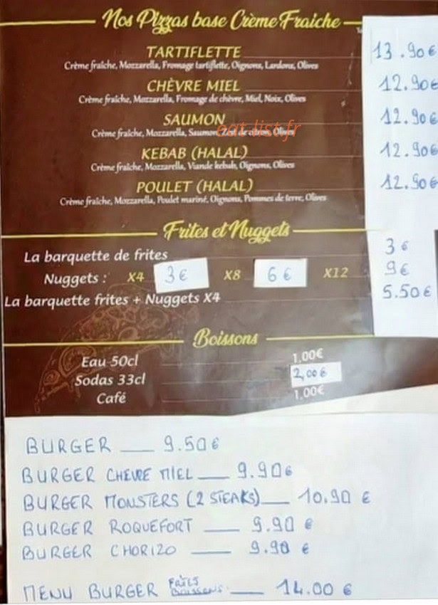 Pizz'alkan — carte page 2