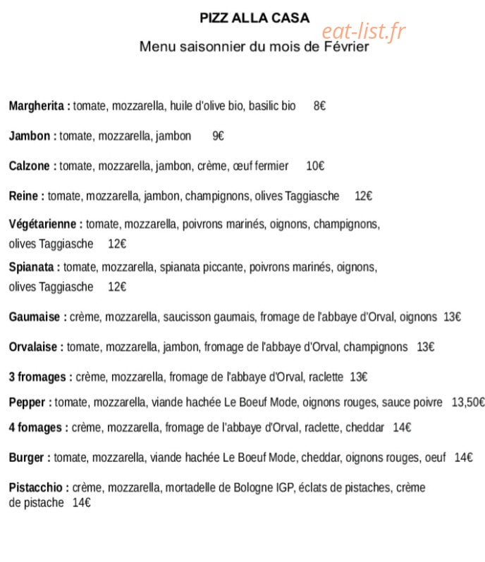 Pizz Alla Casa — carte page 2