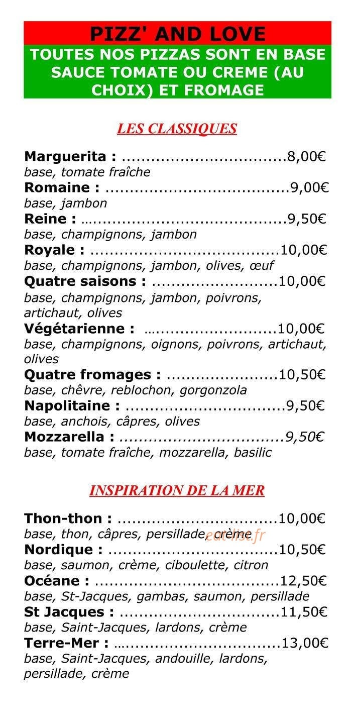 Pizz' and Love — carte page 2