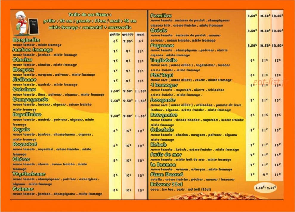 Pizz'Aqui — carte page 2