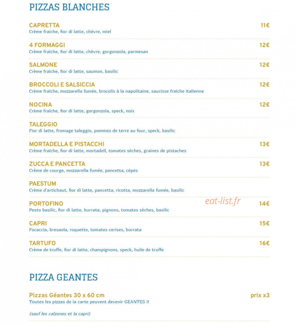 Pizz'Arte — carte page 2