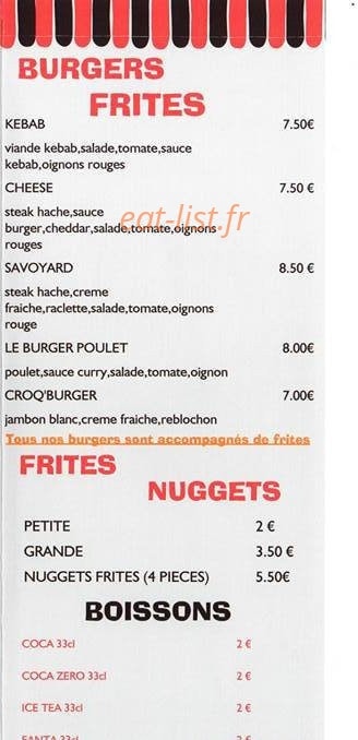 Pizz'Burg — carte page 3
