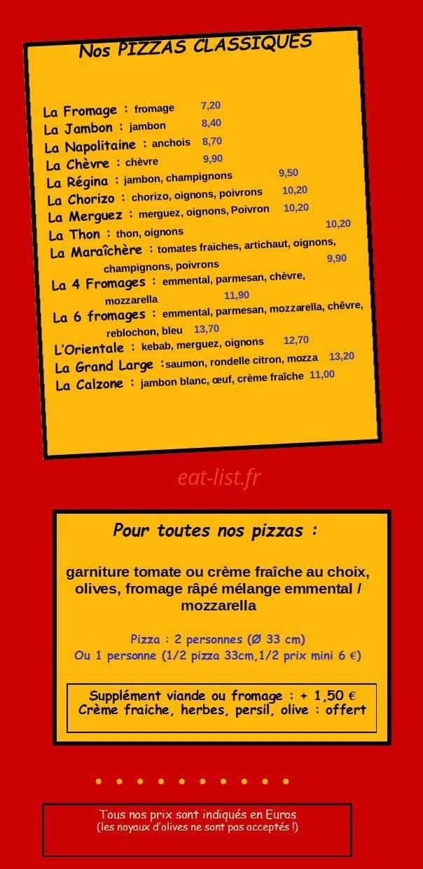 Pizz' Burg — carte page 2