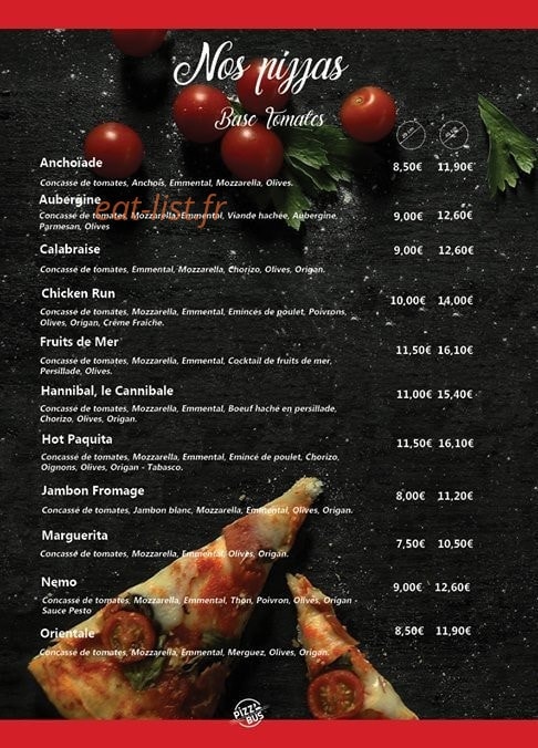 Pizz' bus — carte page 2