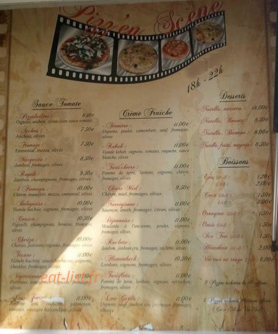 Pizz'en Scène — carte page 1