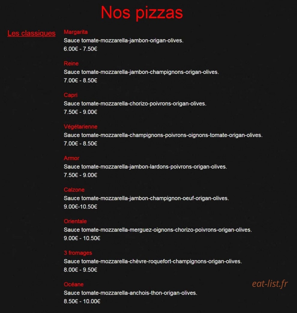 Pizz&love — carte page 1